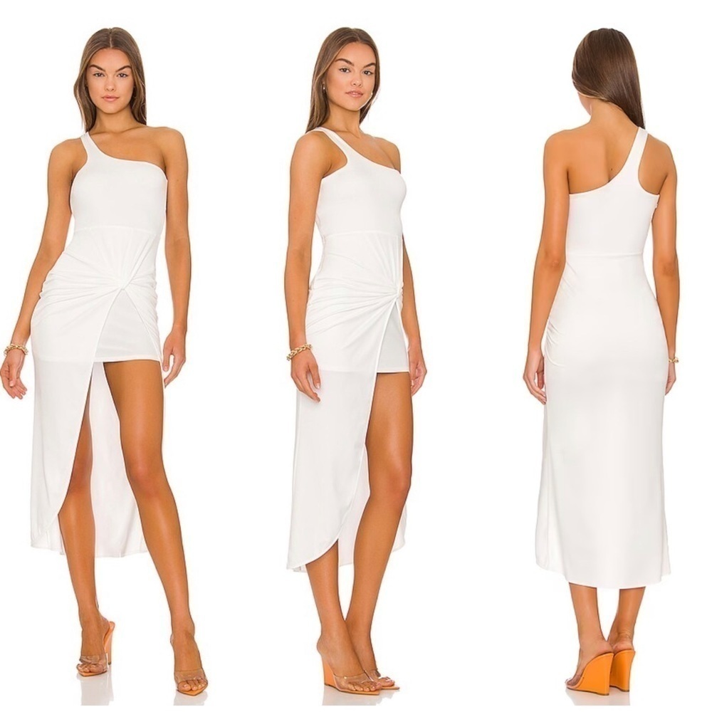Revolve Superdown Marie One Shoulder Dress in White Size S